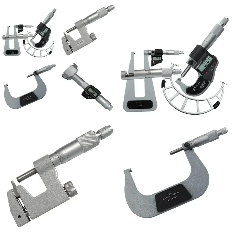 Digital Micrometer for High-Precision Measurement Tools Complete Set for Industrial Workshop Machinery and Manufacturing