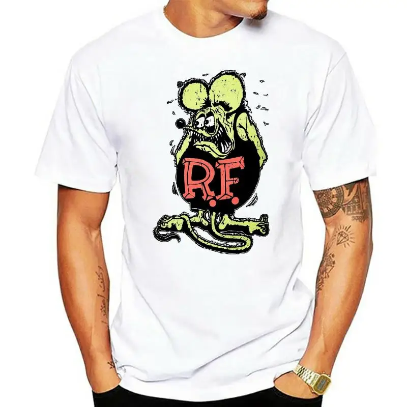 Hot men's fun casual print T-shirt Rat Fink Ratfink Distressed men's casual fashion round neck cool  man's T-shirt