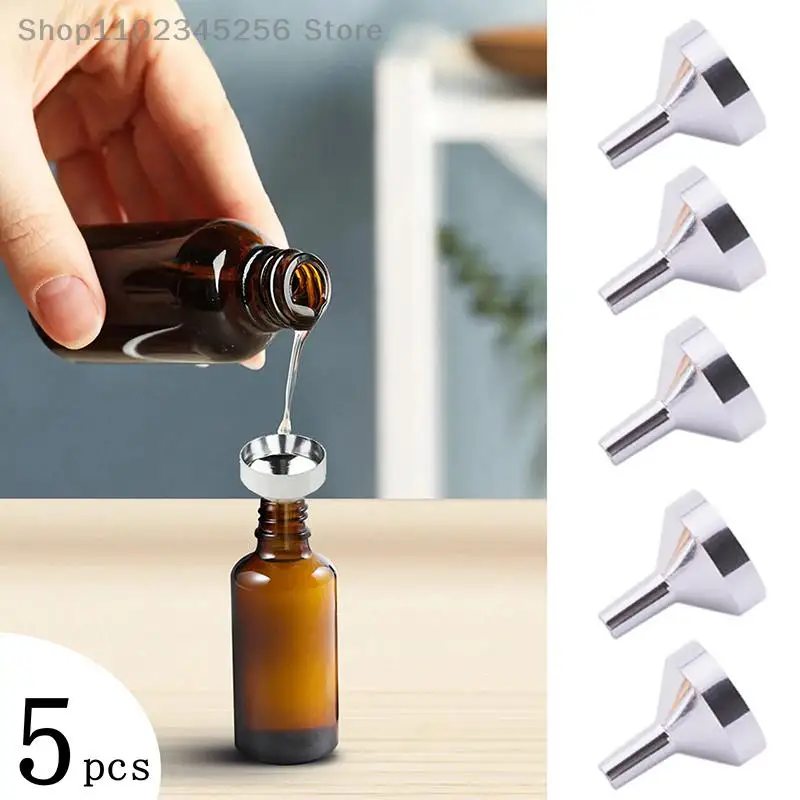 5PCS Mini Kitchen Oil Jams Liquid Funnel Metal Funnel Wide Mouth Funnel For Canning Bottles Kitchen Supplies