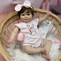 18-20Inch Maddie Bebe Reborn Girl With Rooted Hair 3D Painted Skin Reborn Doll Soft Cloth Body Lifelike Newborn Doll