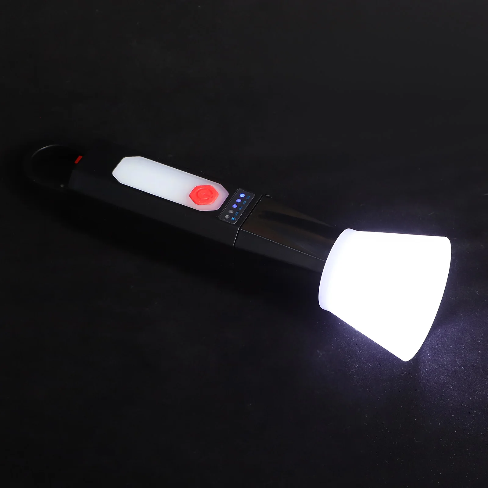 

Solar Rechargeable Flashlight Usb Dual Charging High Brightness Led Portable Camping Spotlight Emergency Light