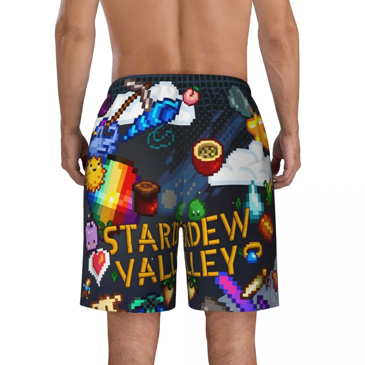 Stardew Valley Collage Board Shorts Summer Sports Beach Shorts Males Breathable Classic Custom DIY Plus Size Swim Trunks