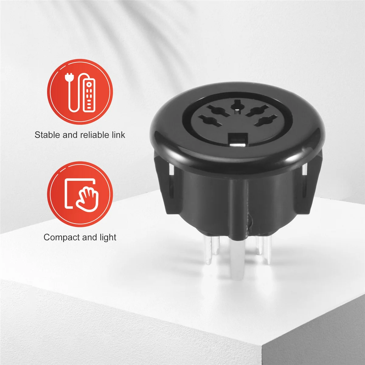 Adaptador de conector de cabo de teclado de plugue DIN fêmea de 5 pinos montado em painel - Conector de cabo DIN macho para fêmea de corpo de plástico