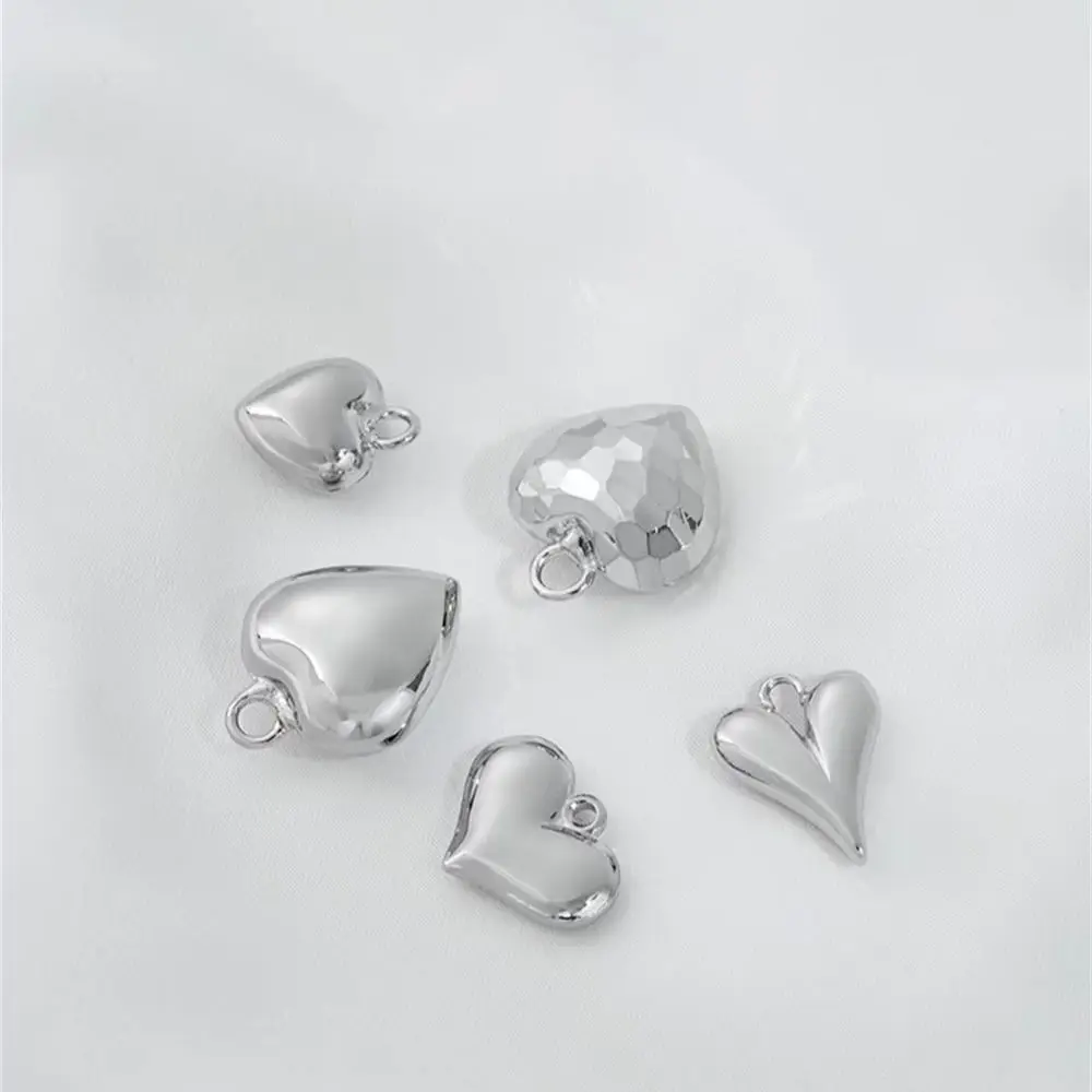 

Copper Plated Platinum Bright Peach Heart Pendant Love Heart Shaped Pendant DIY Bracelet Necklace Earrings Jewelry Accessories