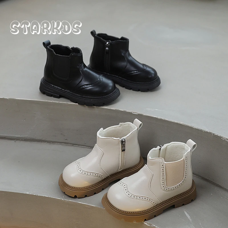 البروغ تشيلسي أحذية طفل فتاة الخريف النمط البريطاني سميكة وحيد البريدي الكاحل بوتاس طفل رضيع شتاء دافئ أفخم أحذية من الجلد #6