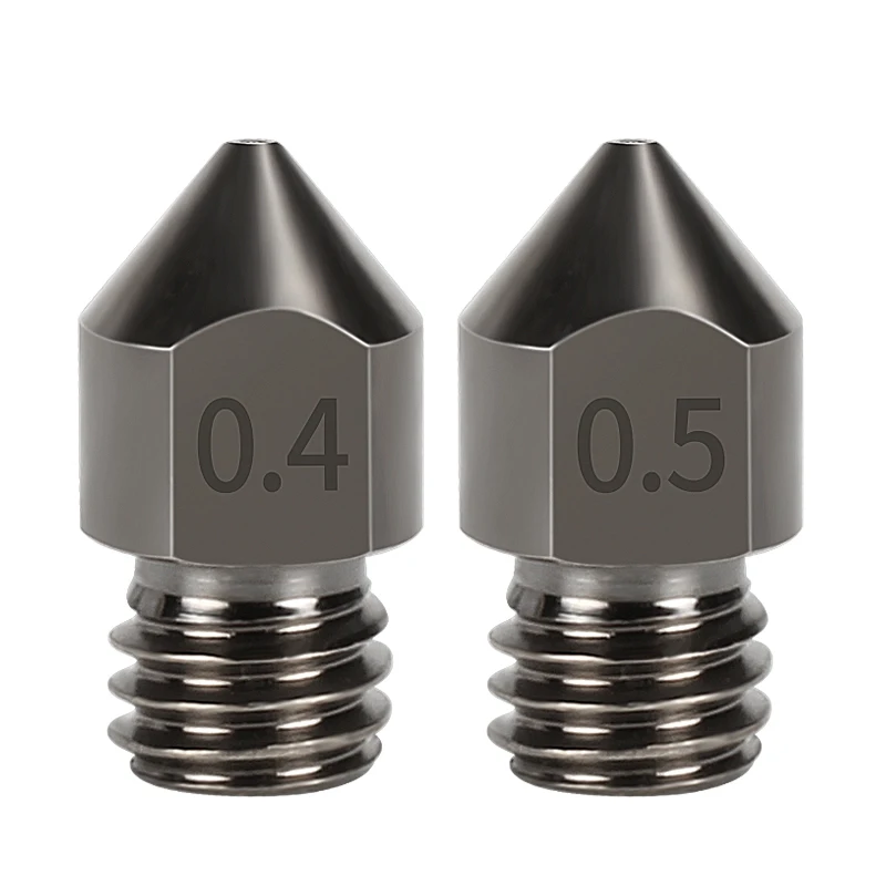 Boquilla de acero endurecido para impresora 3D, piezas de rosca MK8, para filamento de 1,75mm, para CR10 Ender 3, 2 M6