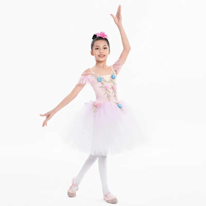 Gonna da balletto per bambini gonna da ballo per ragazze programma di gruppo abbigliamento da prestazione costumi da Tutu di danza del cigno