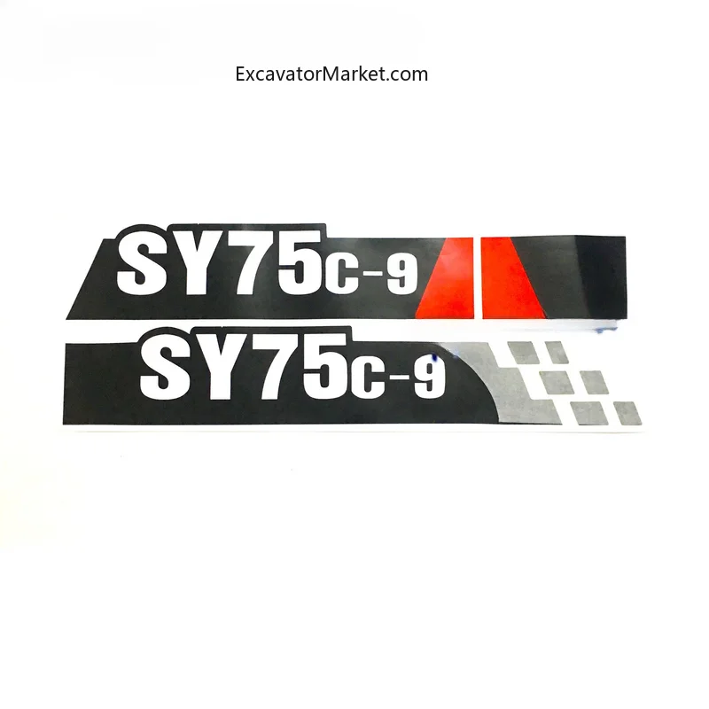 Excavator Accessories  75C-9 215-9C 245-9 High precision full vehicle stickers counterweight large arm side door labeli