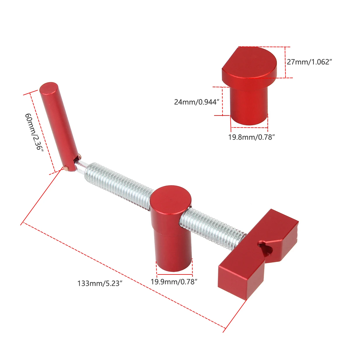 Imagem -05 - Carpintaria Bench Dog Brake Inserts Bancada de Trabalho Clipe Fixo Rápido Alumínio Fixture Vise para 20 mm Desktop Hole Ferramentas de Carpinteiro