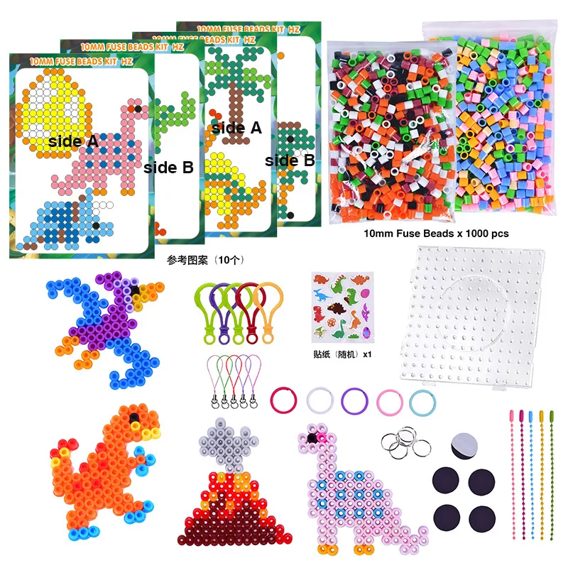 جديد 5 أنواع XL فيوز الخرز 10 مللي متر (1 سنتيمتر)-1000 قطعة كبيرة Melty الخرز DIY بها بنفسك الحرفية لغز مجموعات الالعاب #4