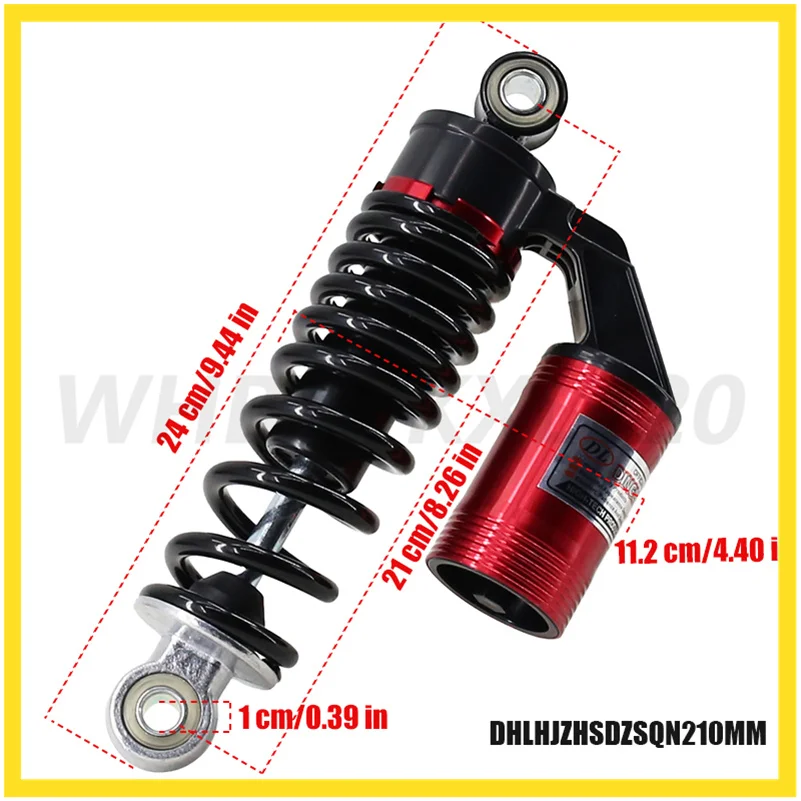 210mm Rear Shock Absorber With Decorative Airbag Rear Damping Spring Shock Absorber for Citycoco Electric Scooter Shock