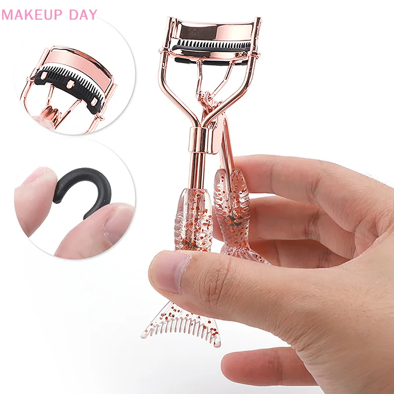 Eyelash Curler With Comb Mermaid Tail Handle Makeup Eyelash Curling Clip Cosmetic Eyelashes Beauty Makeup Tool Accessories Gift