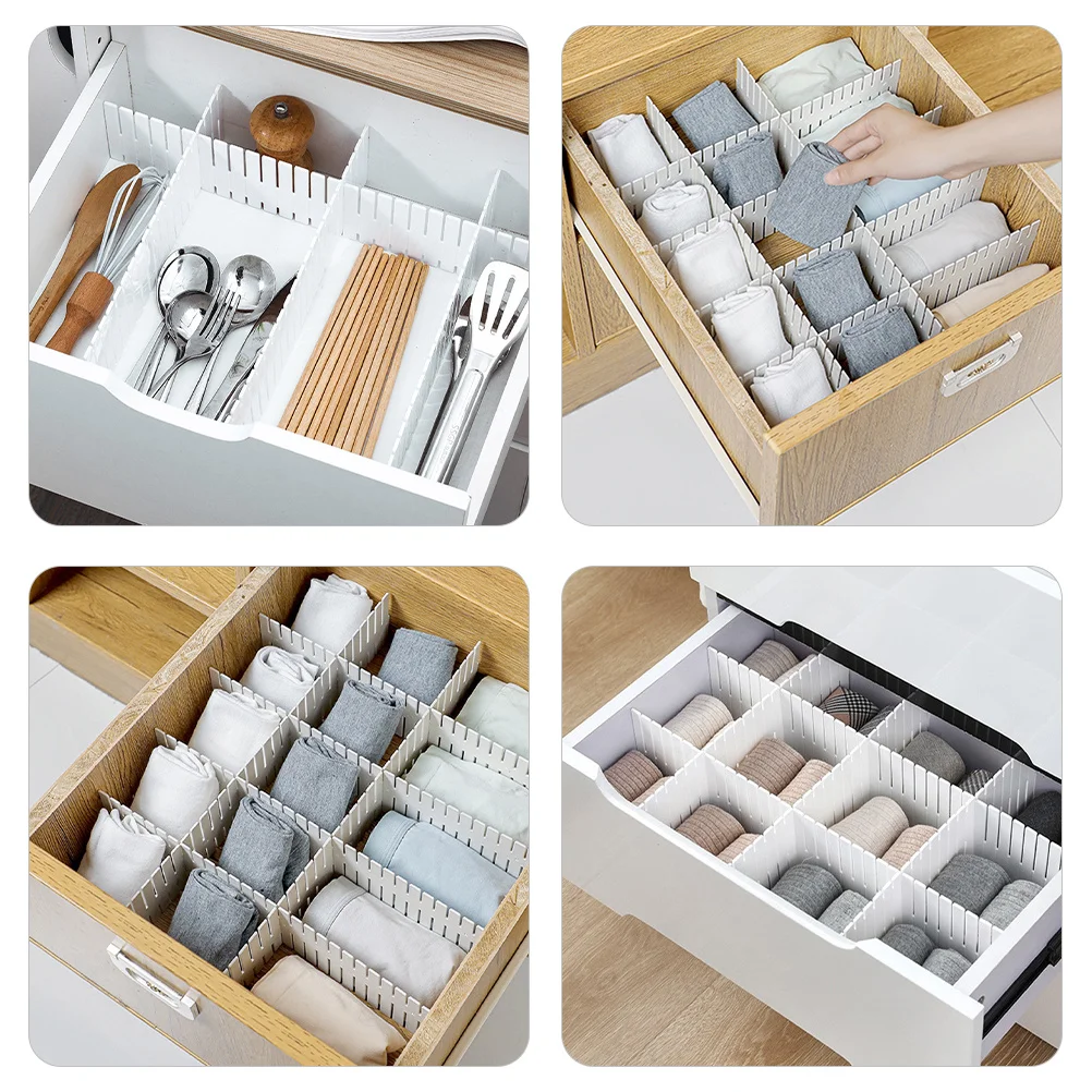 12 قطعة فواصل أدراج شبكة فرعية قابلة للتعديل منظم بلاستيكي لخزانة مضمد لتقوم بها بنفسك تخزين صندوق جوارب منزلي فاصل أشتات #6