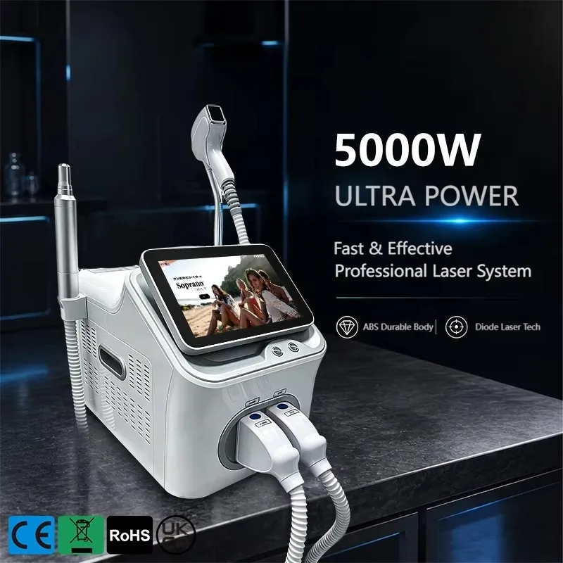 2026 Portable 4 Wave 2 in 1 Diode Laser Hair Removal Pico Laser with Safety Goggle Ice Cooling for All Skin Tones Salon SPA Use