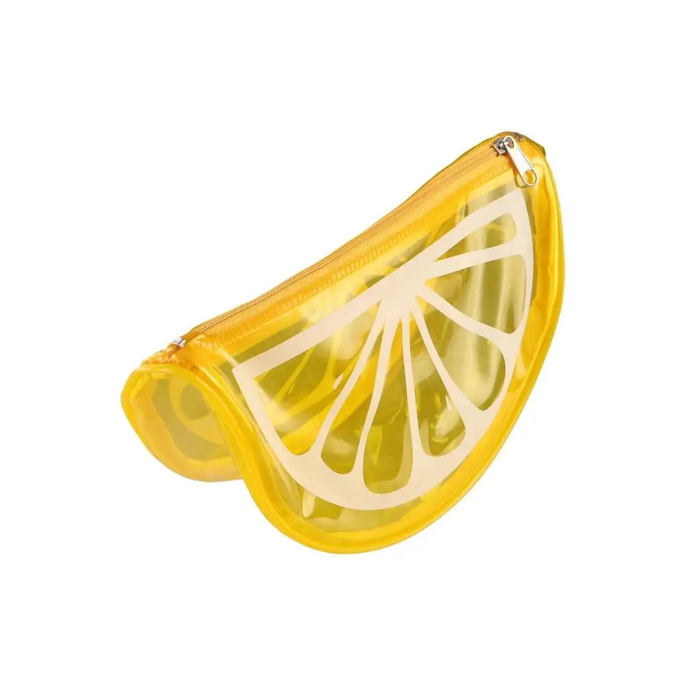 Transparent Lemon Cosmetic Bag Portable Large-Capacity Make Up Organizer Multi-Functional Waterproof Lemon Makeup Case Bathroom