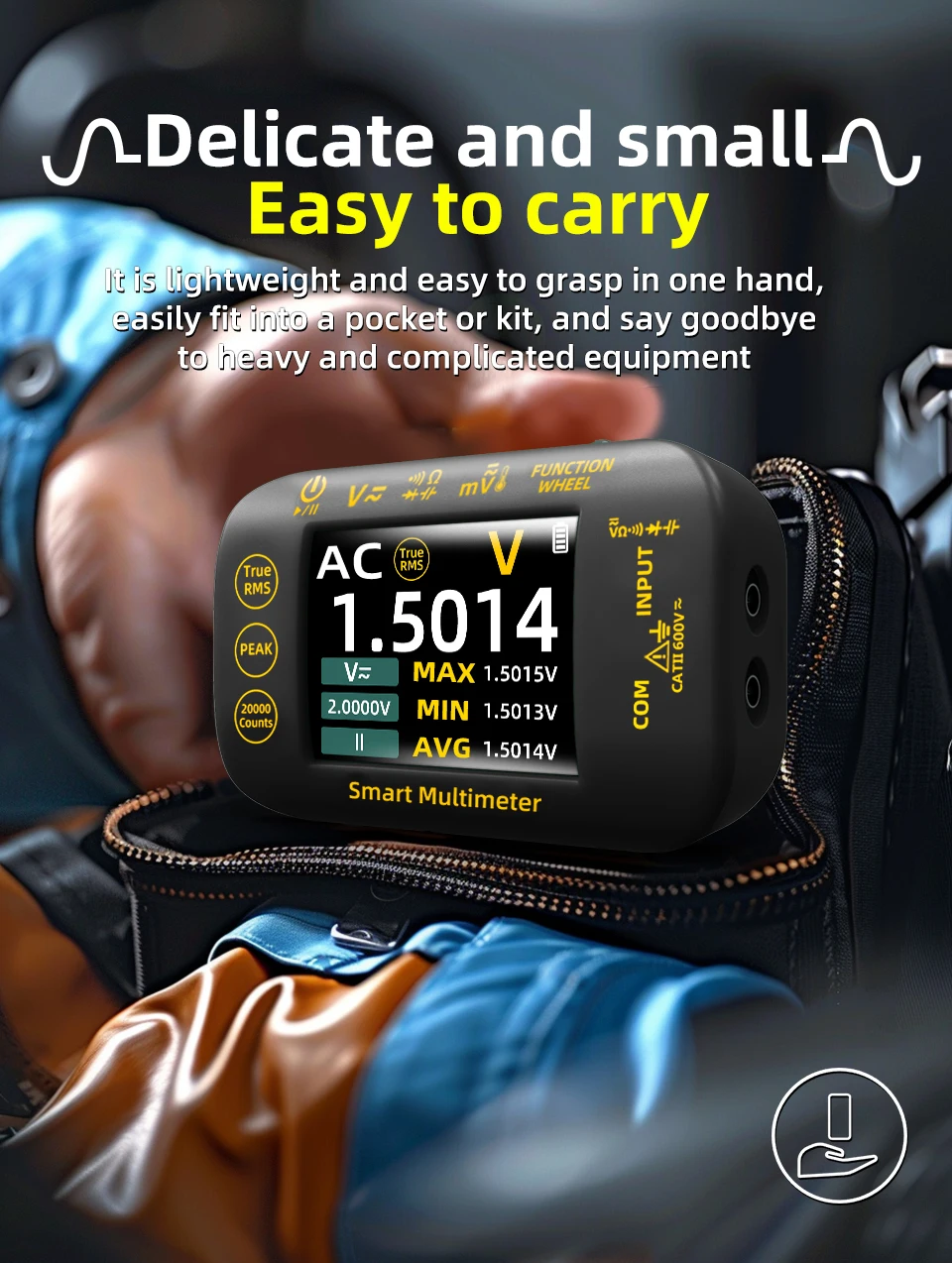 NEW Intelligent Digital Multimeter 20000 Counts Voltage Real-Time Waveform Recording Temperature Test Lithium Battery Voltmeter