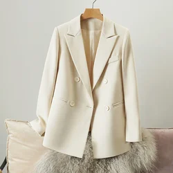 (With lining) Spring and autumn new women's loose Blazer/solid color large professional jacket