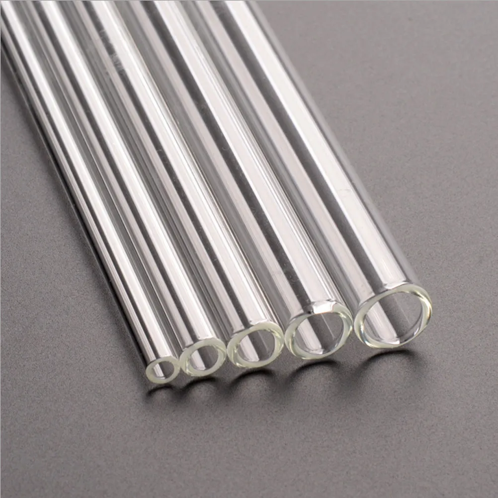 Juego de 6 Pajitas de Vidrio Extra Largas, 3 Curvas, 3 Rectas, 2 Cepillos de Limpieza, Libres de Plomo, Reutilizables, para Smoothies, Té de Burbujas, Bebidas Espesas, Ecológicas