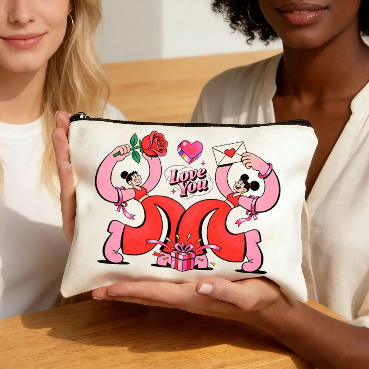 

1 шт., холщовая сумка для хранения рук на День святого Валентина, холщовый пенал, многофункциональная холщовая сумка