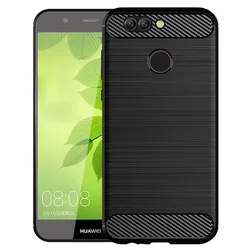 Brushed Soft Silicone Bumper Case for Huawei Nova 2 plus Shockproof Carbon Fiber cases for Huawei P10 Selfie Back Phone Cover