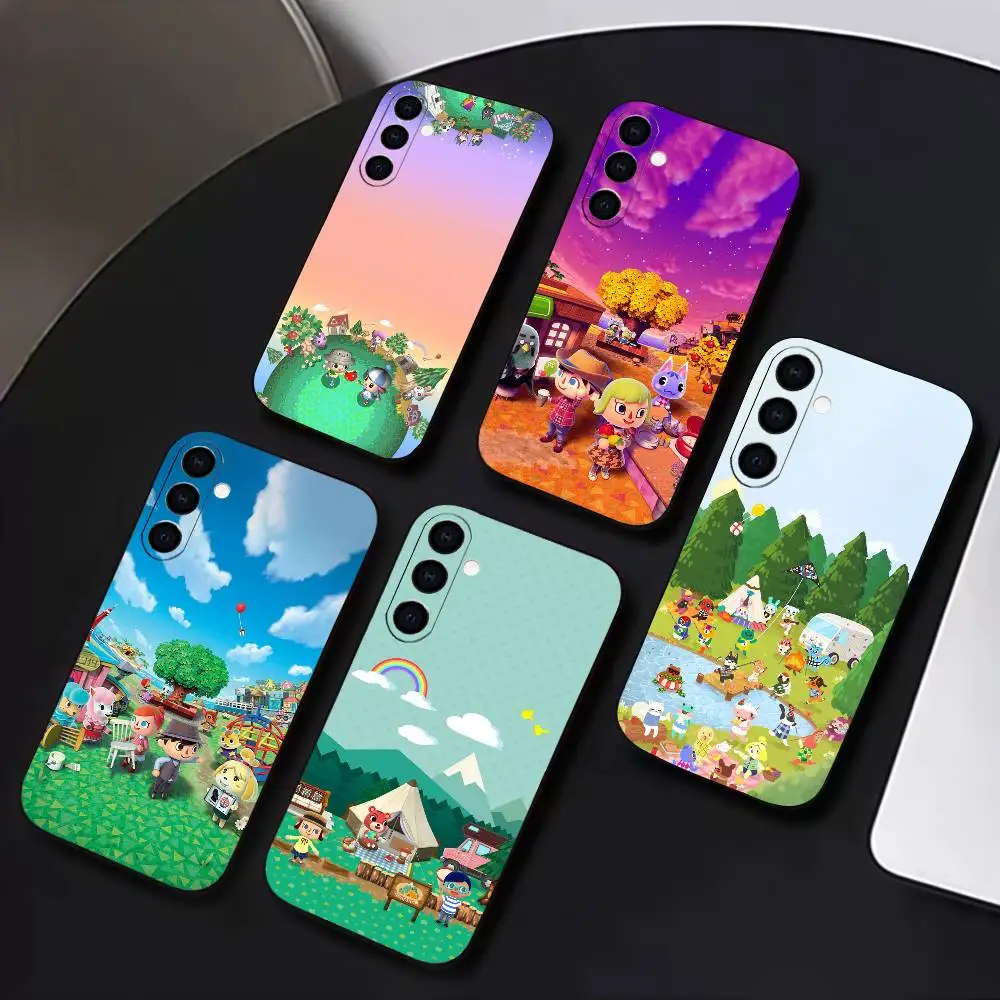 

A-Animal Game C-Crossing Phone Case For Samsung Galaxy A73,A72,A71,A70,A53,A52,A51,Soft Silicone Black Cover