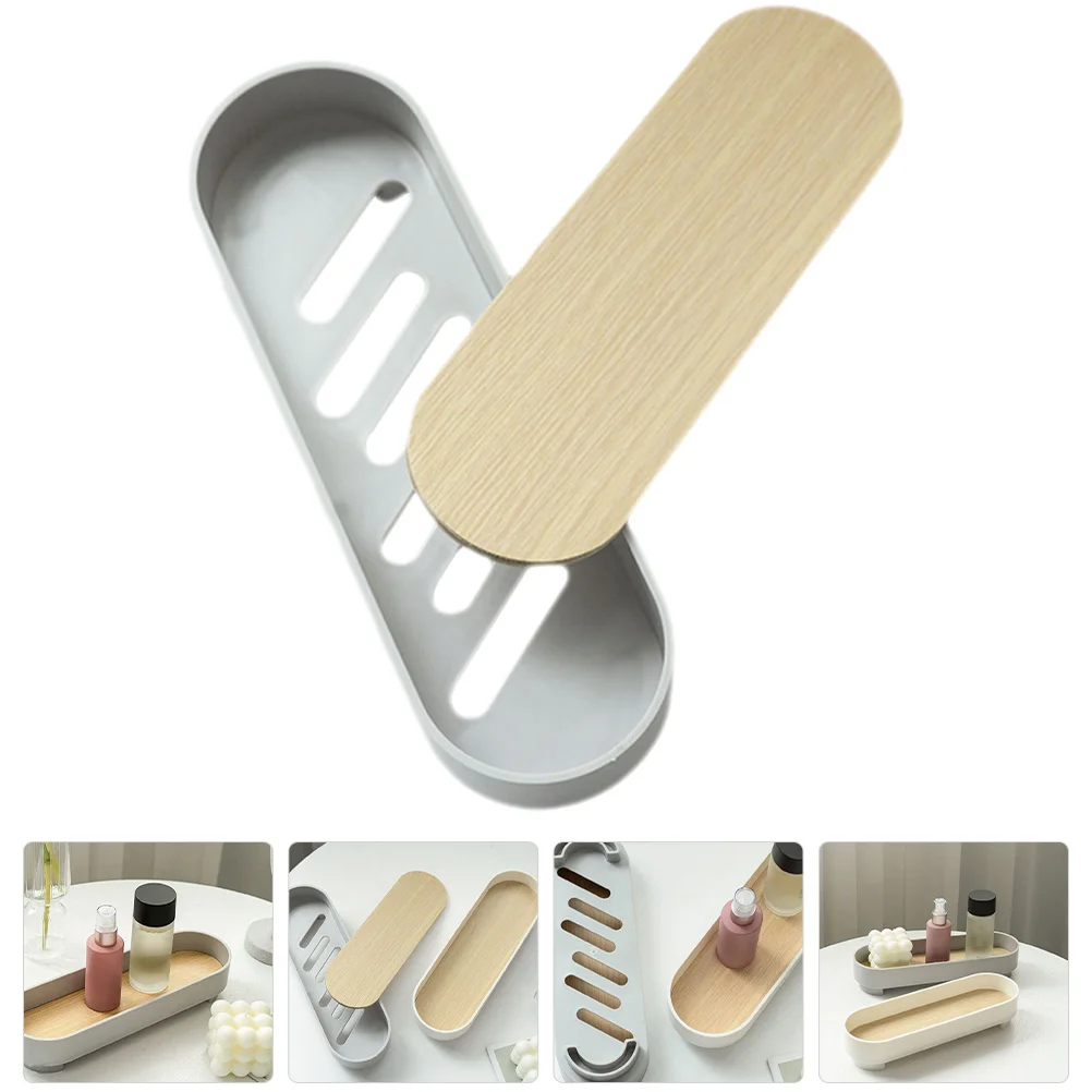 

Jewelry Dish Tray Wooden Square Rustic Desktop Organizer Jewelry Storage Holder Display Tray for Home