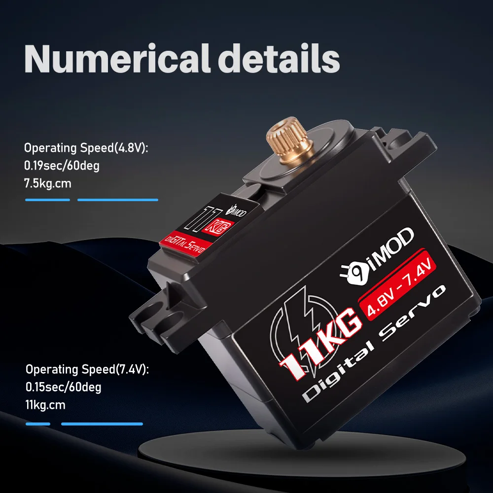 9IMOD 11KG Servo Digitale Metal Gear RC Servo 4.8V-7.4V Digitale Micro Motore con anima per il telecomando 1/16 Auto Aereo Ad Ala fissa