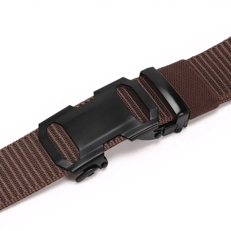 Automatische Gesp Canvas Riem Voor Mannen Y 2K Broek Accessoires Student Jeugd Recreatieve Sport Militair Tactisch Gebreide Herenriemen