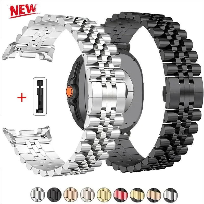 Pulseira de aço inoxidável para samsung galaxy watch 8/8 pulseira de metal clássica para samsung galaxy watch ultra 2025 band correas