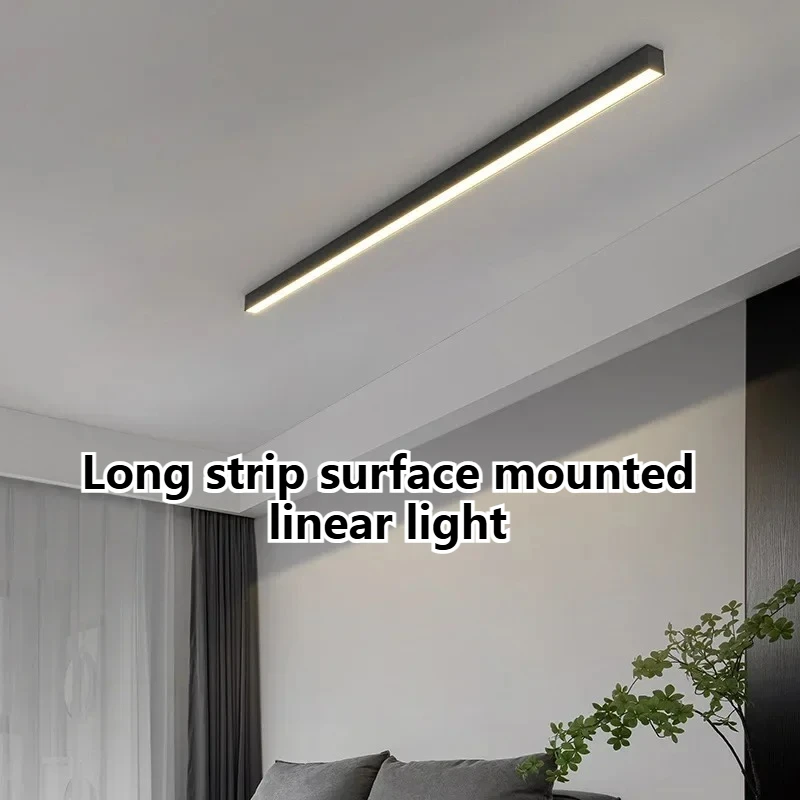 

Long Strip Surface Mounted Linear Light, Minimalist Bedroom LED Lighting, Background Wall Ceiling, Living Room Ceiling Light