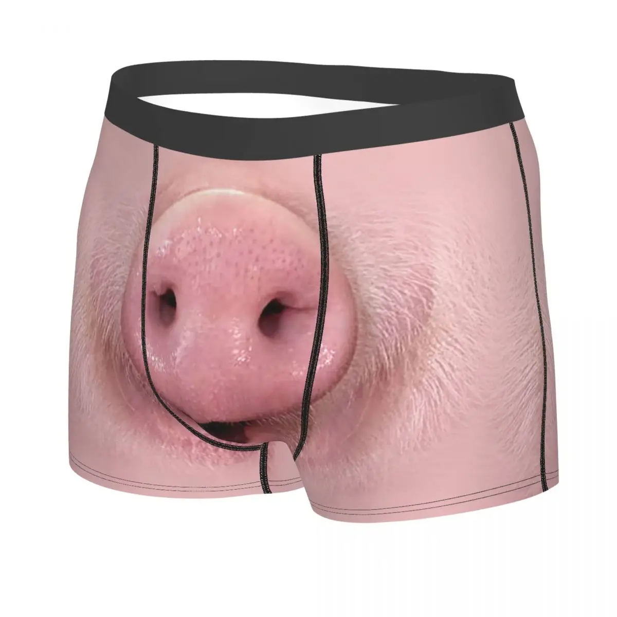 Personalizado legal engraçado porco rosto nariz boxers shorts calcinha cuecas masculinas respirável animal piggy amante briefs roupa interior