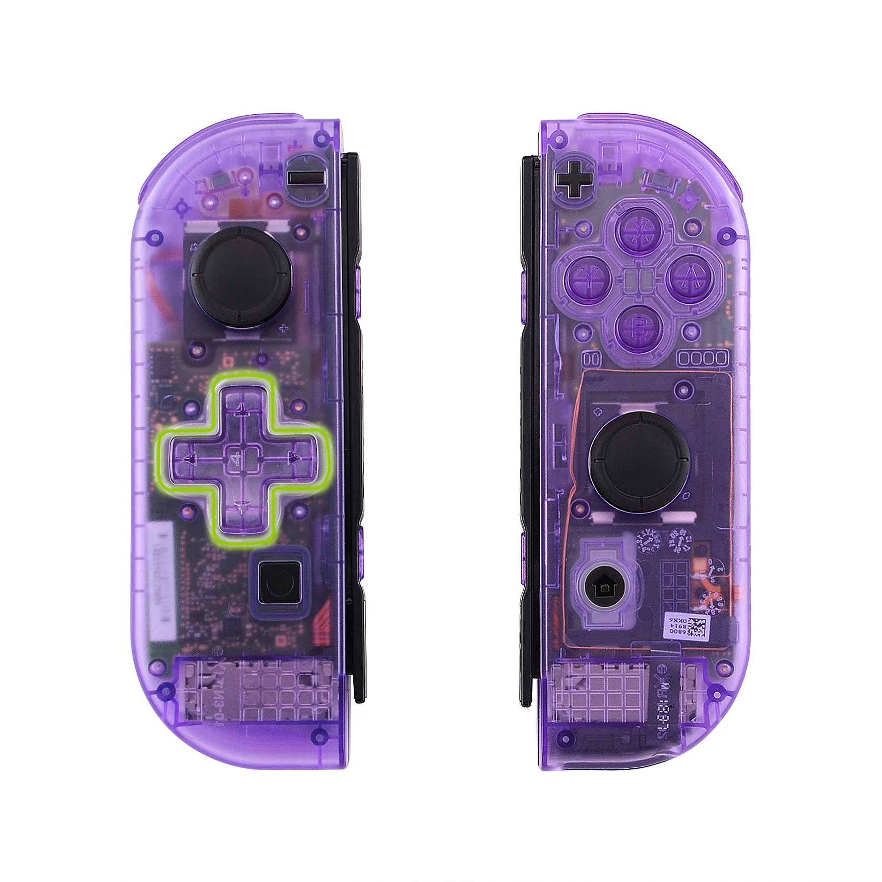 

eXtremeRate Clear Atomic Purple Controller Housing (D-Pad Version) with Full Set Buttons for Nintend Switch JoyCon & OLED JoyCon