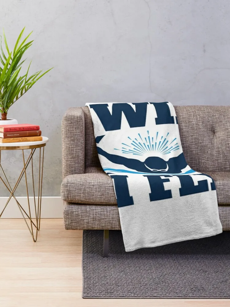 I Don't Swim I Fly Swimming Butterfly Swimmer Throw Blanket Thermal Custom Warm Blankets