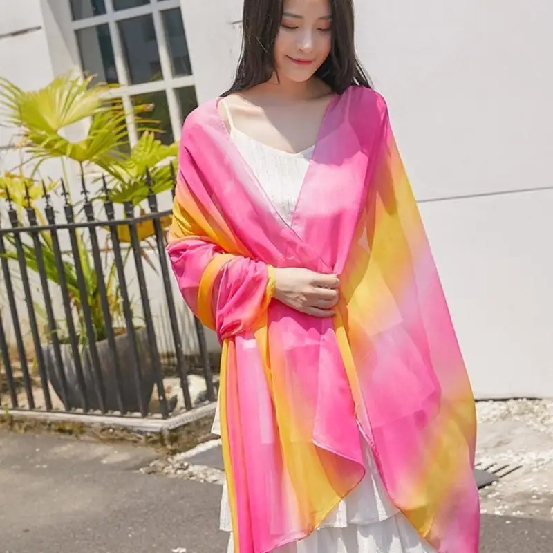 652F أوشحة نسائية عصرية كبيرة شال صيفي رائع وخفيف الوزن حجاب نحيف للأم