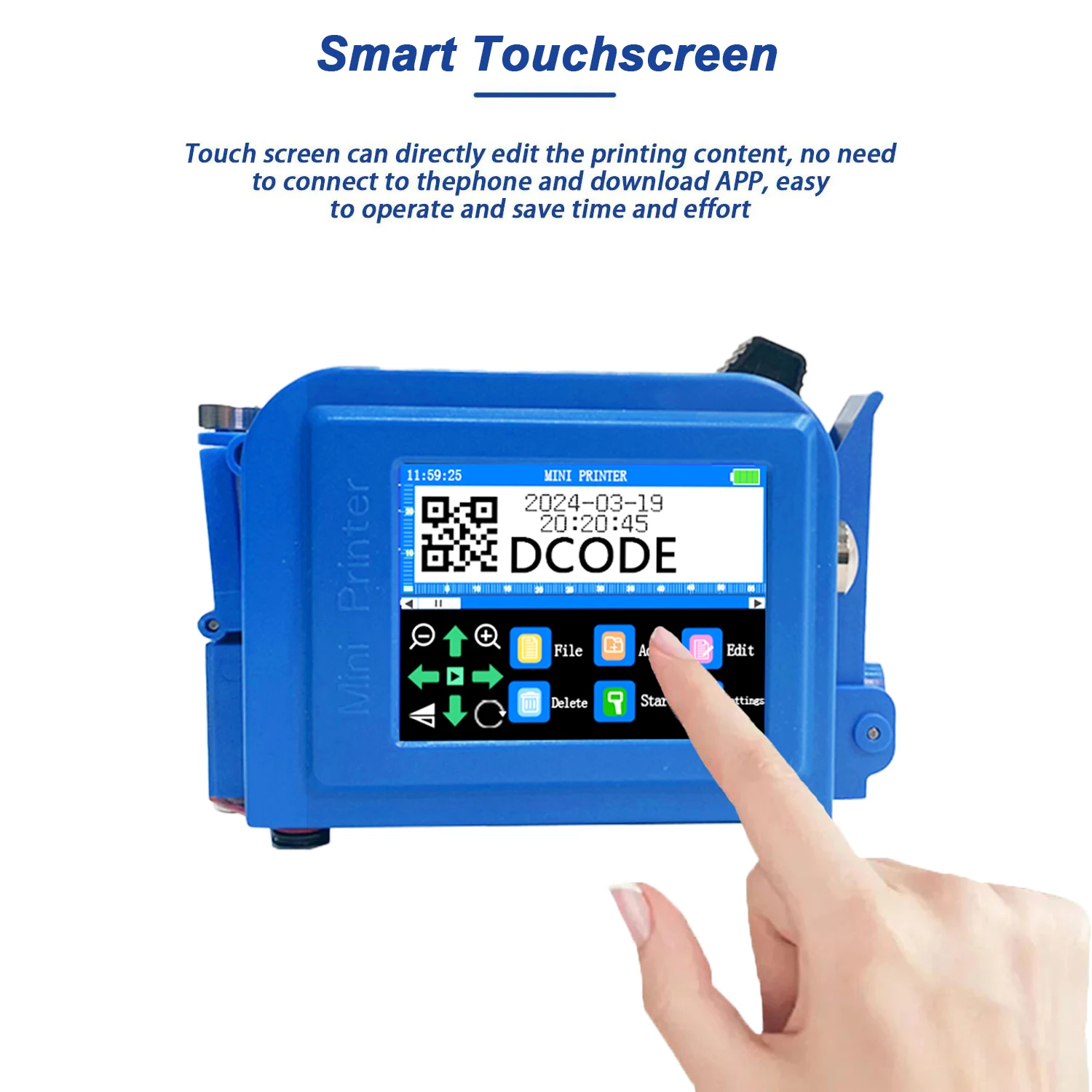 Imagem -04 - Dcode-portátil Mini Handheld Inkjet Printer Non-discreet qr Barcode Image Logo Data Coding Machine 12.7 mm 25.4 mm Dc11