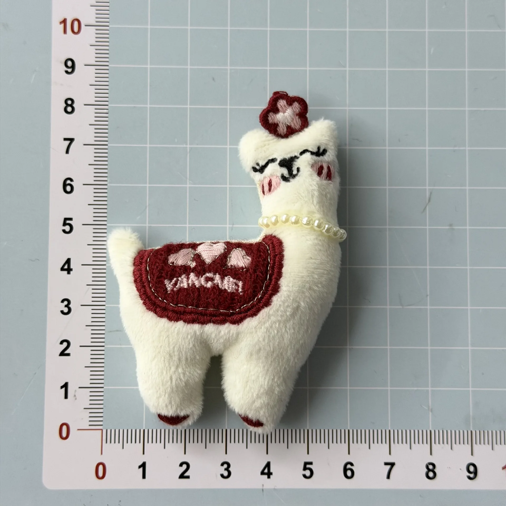 Premium Handmade Stuffed Red Rabbit Lamb Brooch Pin Fabric Cartoon for DIY Shoes Bag Hat Embellishment Lightweight Kawaii view 6
