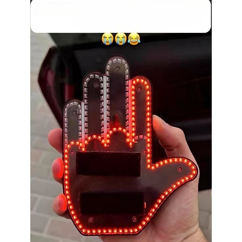 

Fun Palm Multi-functional Night Anti-rear-end Variable Light Warning Light, Funny Figurine Model Decoration, Festival Gift Toys