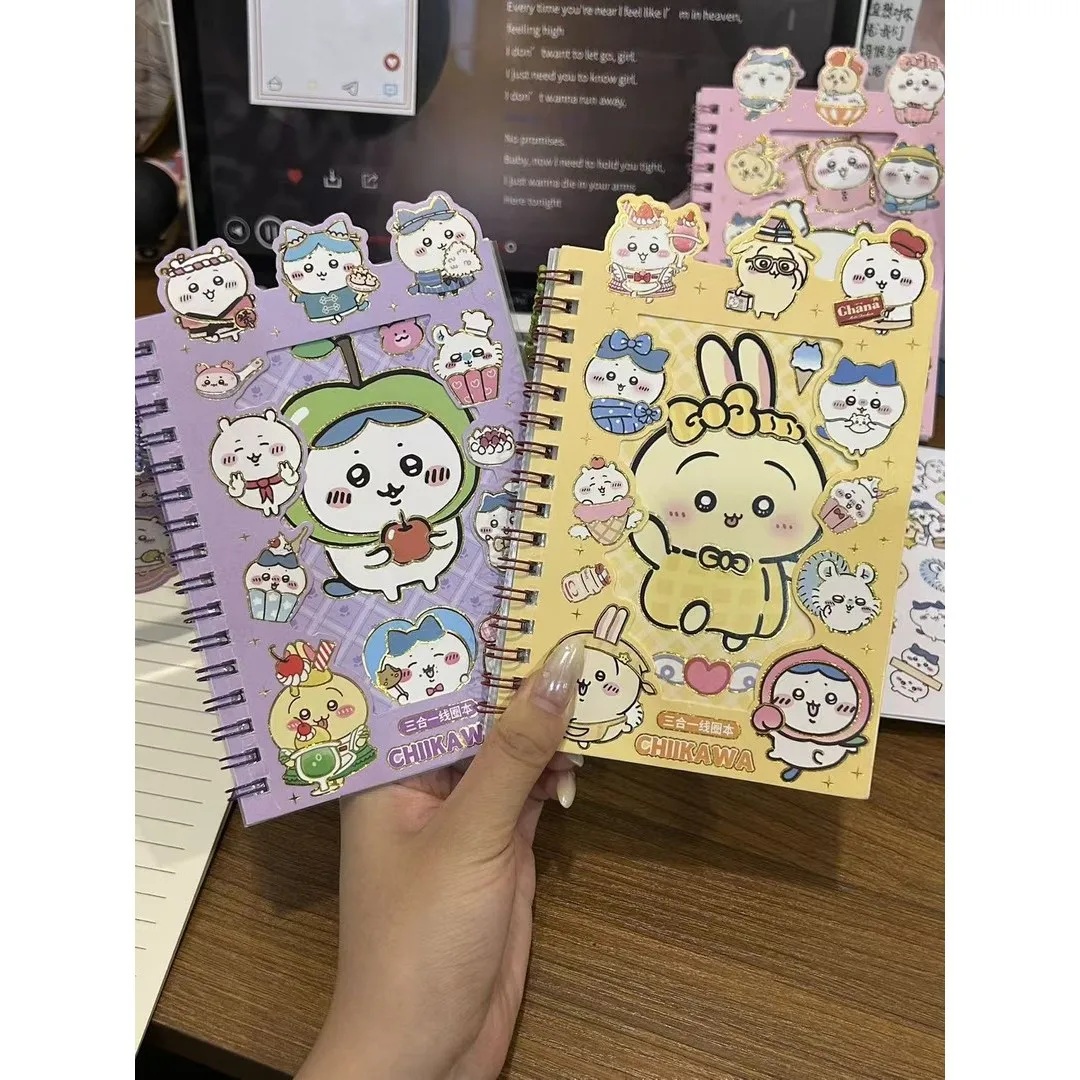 دفتر ملاحظات حلزوني كرتوني من Chiikawa Kawaii مع ملصقات لطيفة لمجلة مذكرات الطالب هدية قرطاسية للأطفال البنات #5
