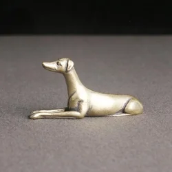 Solid Brass Loyal Dog Desk Ornaments Vintage Copper Animal Miniatures Figurines Decorations Gifts Home Decor Crafts Accessories