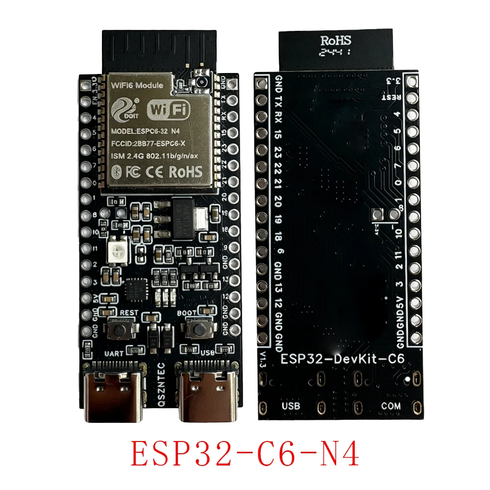 placa-de-desenvolvimento-esp32-c6-esp32-c6-4mb-flash-devkit-wifi-6-bluetooth-50-zigbee30-thread-iot-para-arduino-tipo-c
