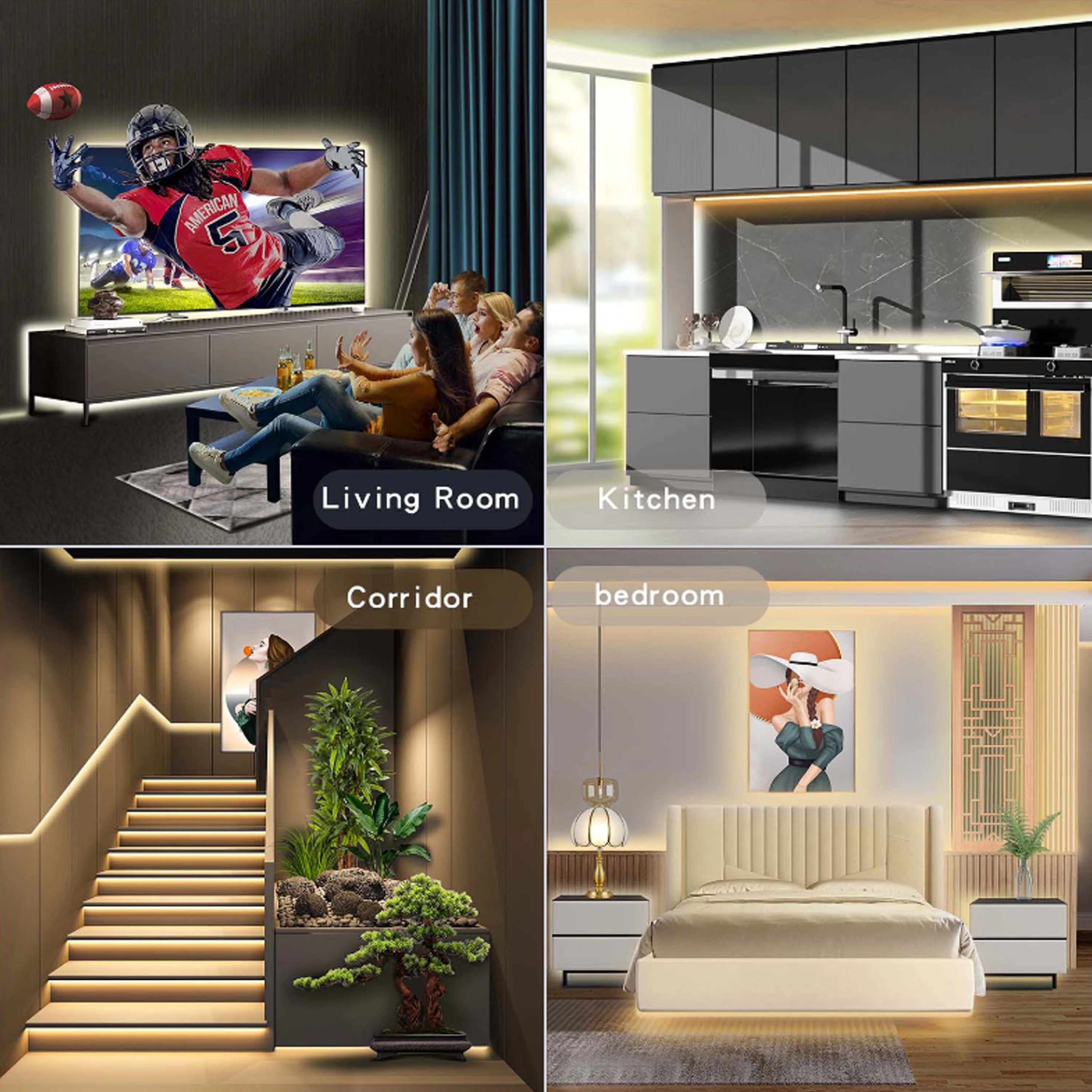 1-5M USB Power COB LED Strip Light Touch Switch Dimmable For Indoor Lighting Living Room Bedroom Wardrobe TV Background Kitchen