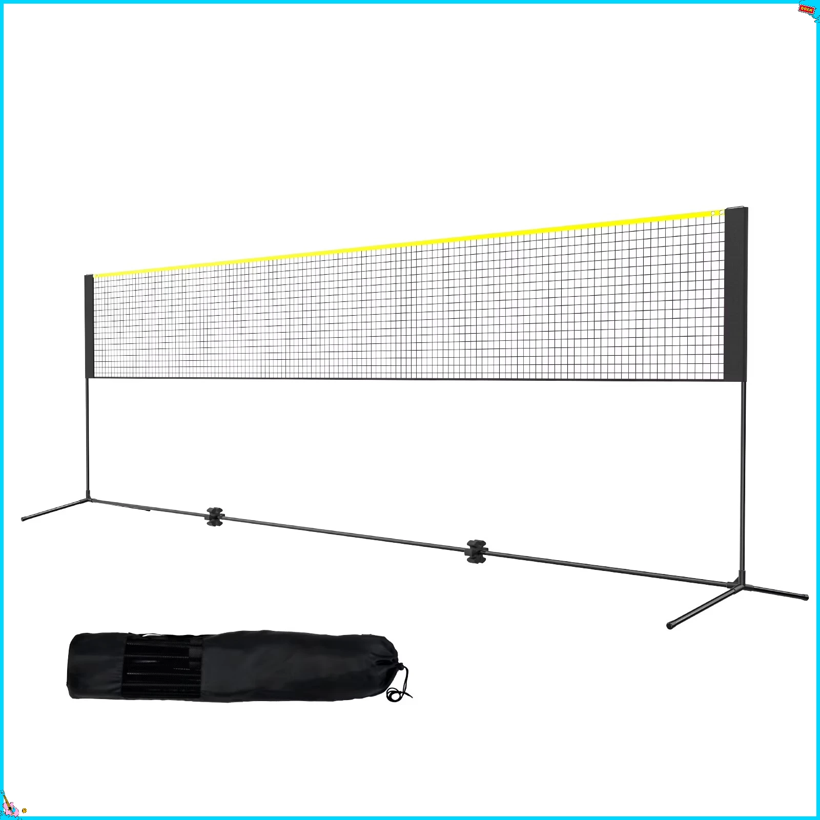 

17ft Multi-Sport Net Set, Adjustable Height for Badminton, Pickleball & Tennis, Portable with Poles, Base & Carry Bag