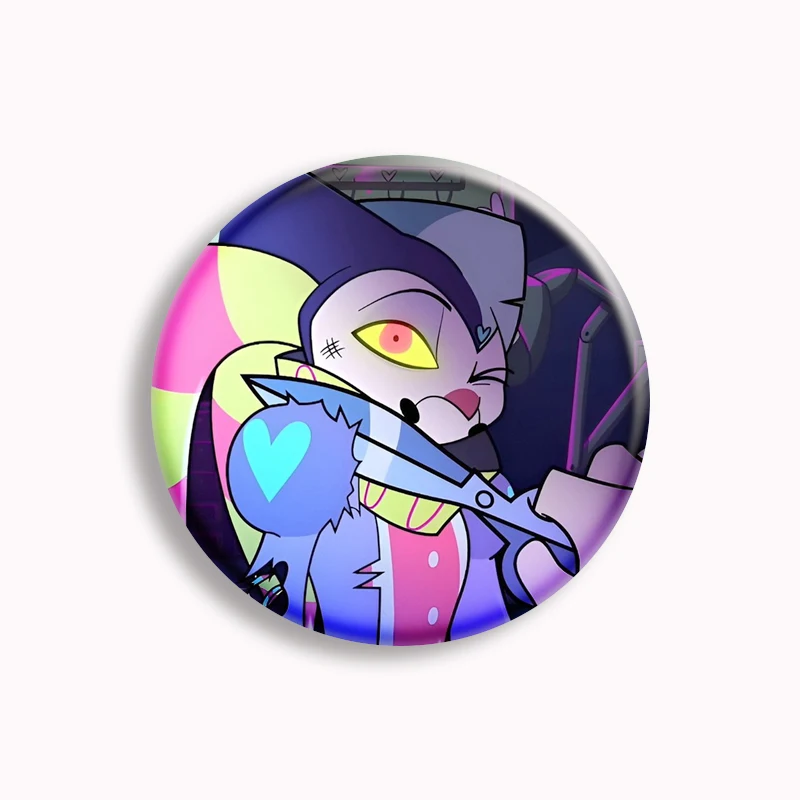 Anime Helluva Boss Button Pin, personagem de desenho animado, Fizzarolli, broche bonito, crachá para acessórios para bolsa, fãs coletam presentes, 58mm