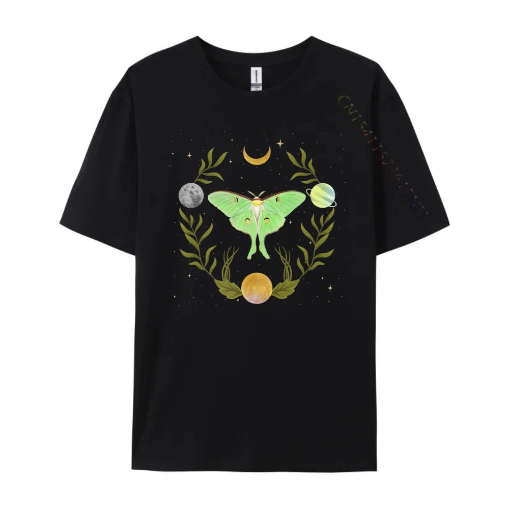 

Aesthetic Cottagecore Celestial Luna Moth Butterfly Graphic Tees Adult Cotton Comfortable Clothes Man T-Shirts