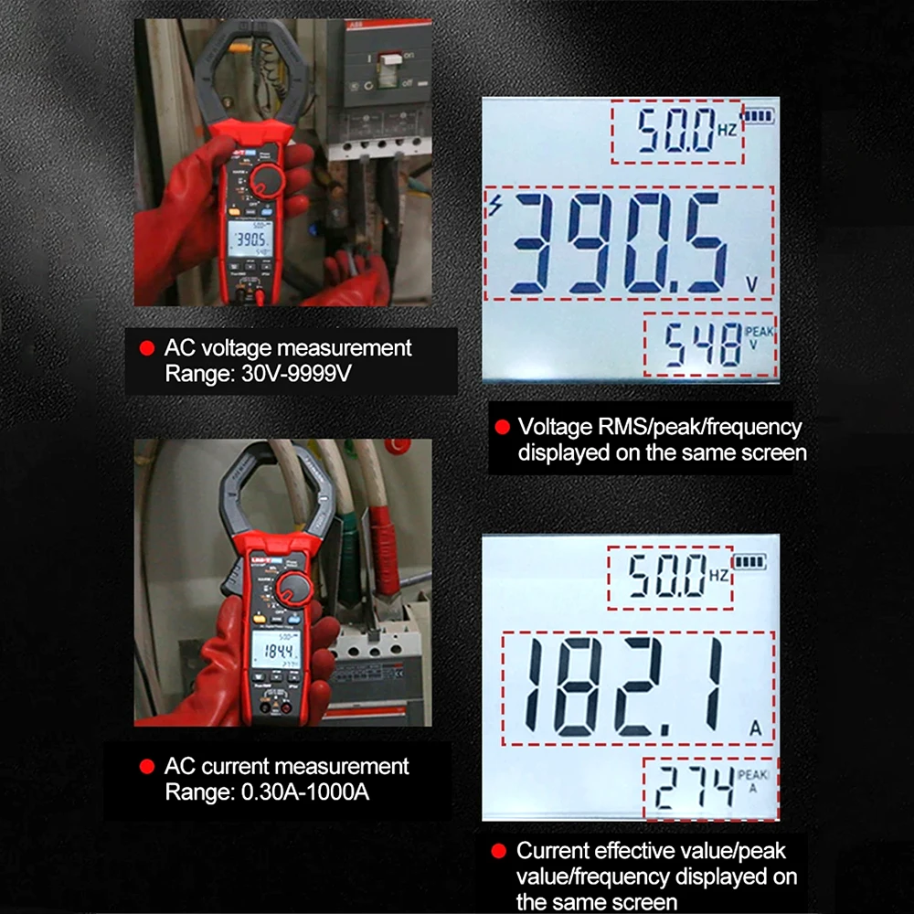 UNI-T UT219P التوافقي السلطة المشبك متر 3 المرحلة المهنية نشط واضح رد الفعل عامل الطاقة متر كماشة المتعدد