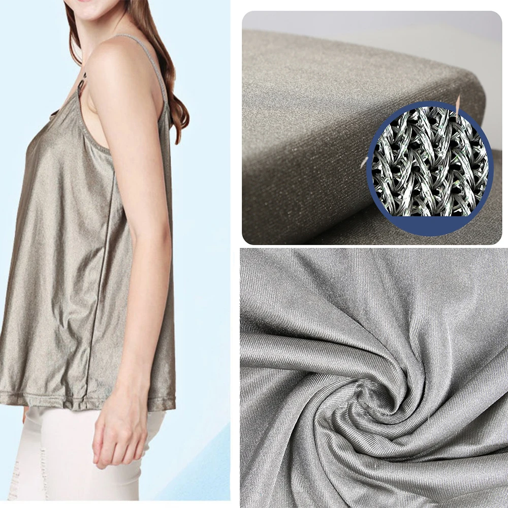 100% Silver Fiber Anti Radiation Fabric RFID Shielding Soft Anti Radiation Protection Conductive Fabric DIY Maternity Dress