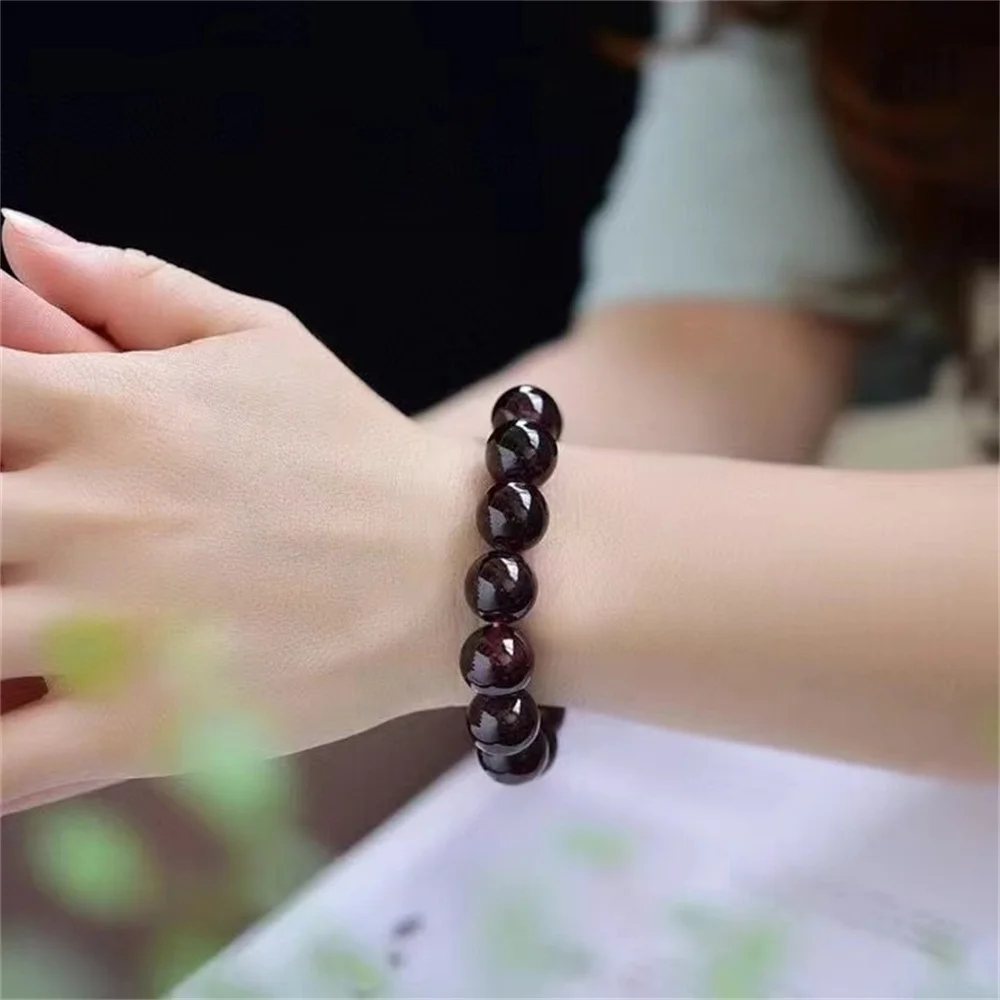 

Natural Stone 5-10mm Wine Red Garnet Beads Bracelet for Women in Charm Bracelets Healing Energy Crystal Jasper Jewelry Beading