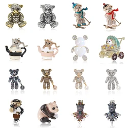 Lovely Bear Brooches for Women Unisex Animal Pins Multi-color for Office Party Accessories Gifts
