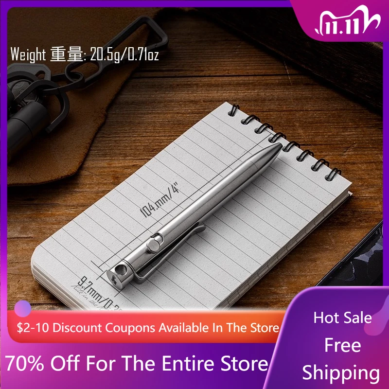 

Титановая шариковая ручка CooYoo, портативный инструмент, карманные гелевые ручки Edc, портативный дизайн Mb для офиса/путешествий/емного использования, подарок