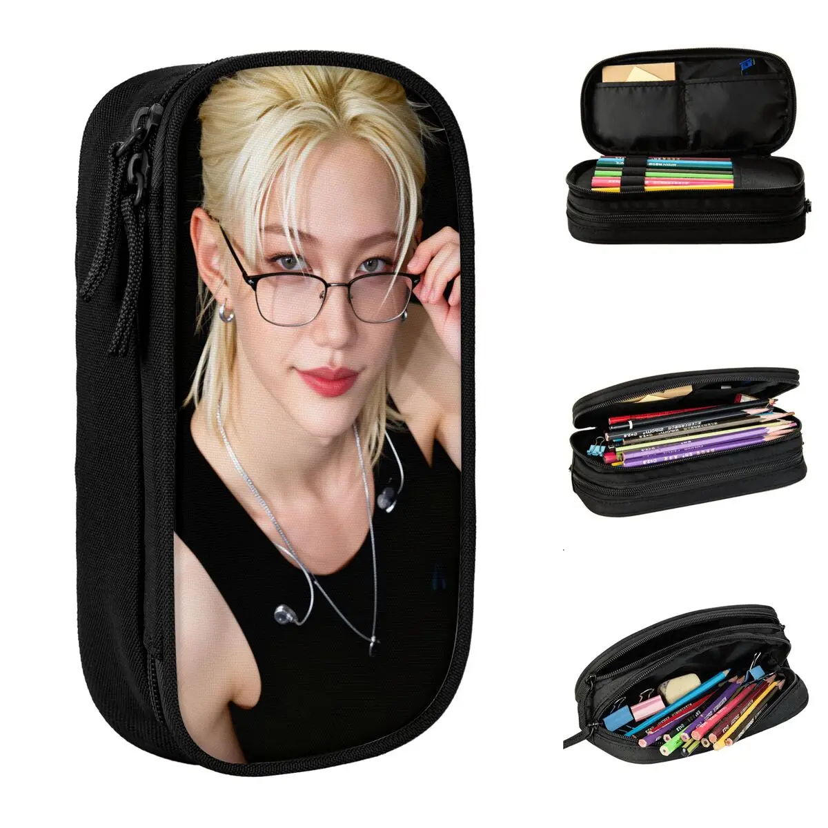 

Ретро пенал Kpop певец пенал S-образный полосатый Felix школьные пеналы для мальчиков и девочек холст узор школьные принадлежности